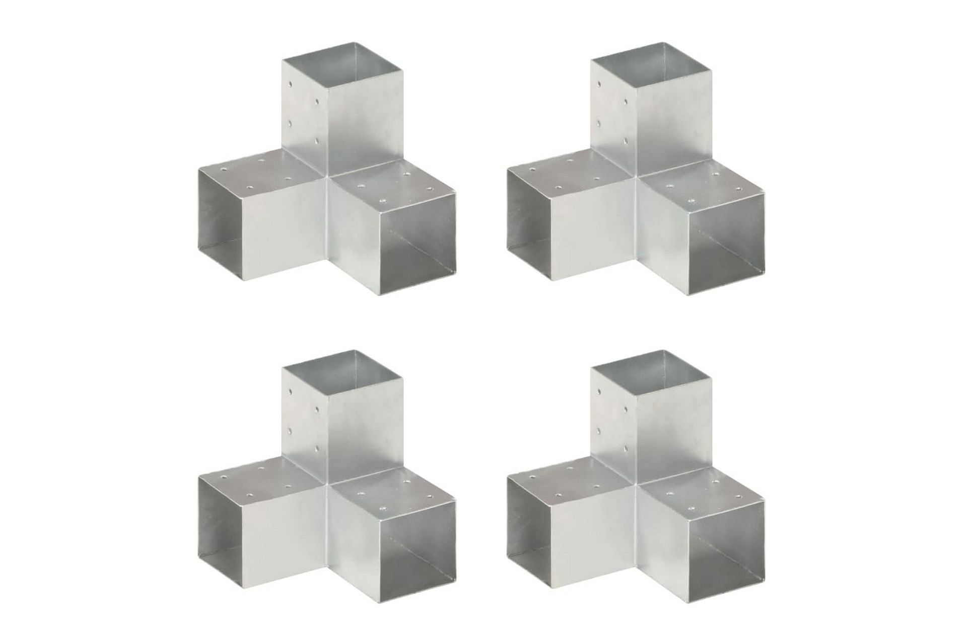 stolpebeslag Y-form 4 stk. 91x91 mm galvaniseret metal - Sølv - Hus & renovering - Indsynsbeskyttelse & indhegning - Stakit