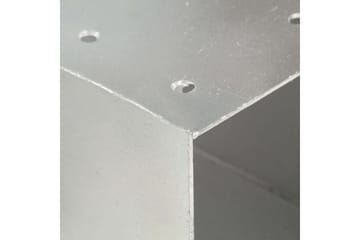 stolpebeslag Y-form 4 stk. 91x91 mm galvaniseret metal - Sølv - Hus & renovering - Indsynsbeskyttelse & indhegning - Stakit