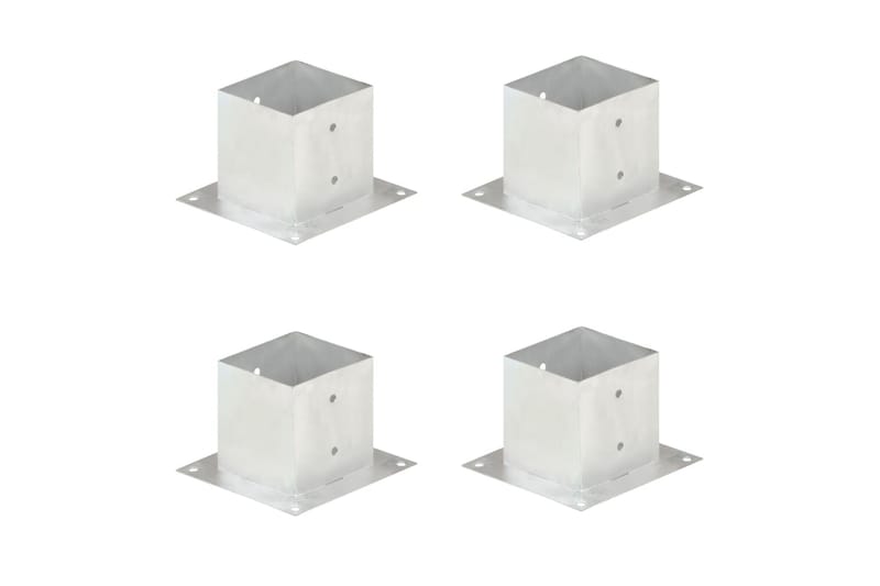 stolpefod 4 stk. 141 mm galvaniseret metal - Sølv - Hus & renovering - Indsynsbeskyttelse & indhegning - Stakit