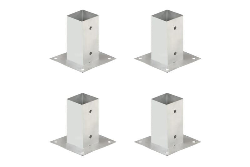 stolpefod 4 stk. 71 mm galvaniseret metal - Sølv - Hus & renovering - Indsynsbeskyttelse & indhegning - Stakit