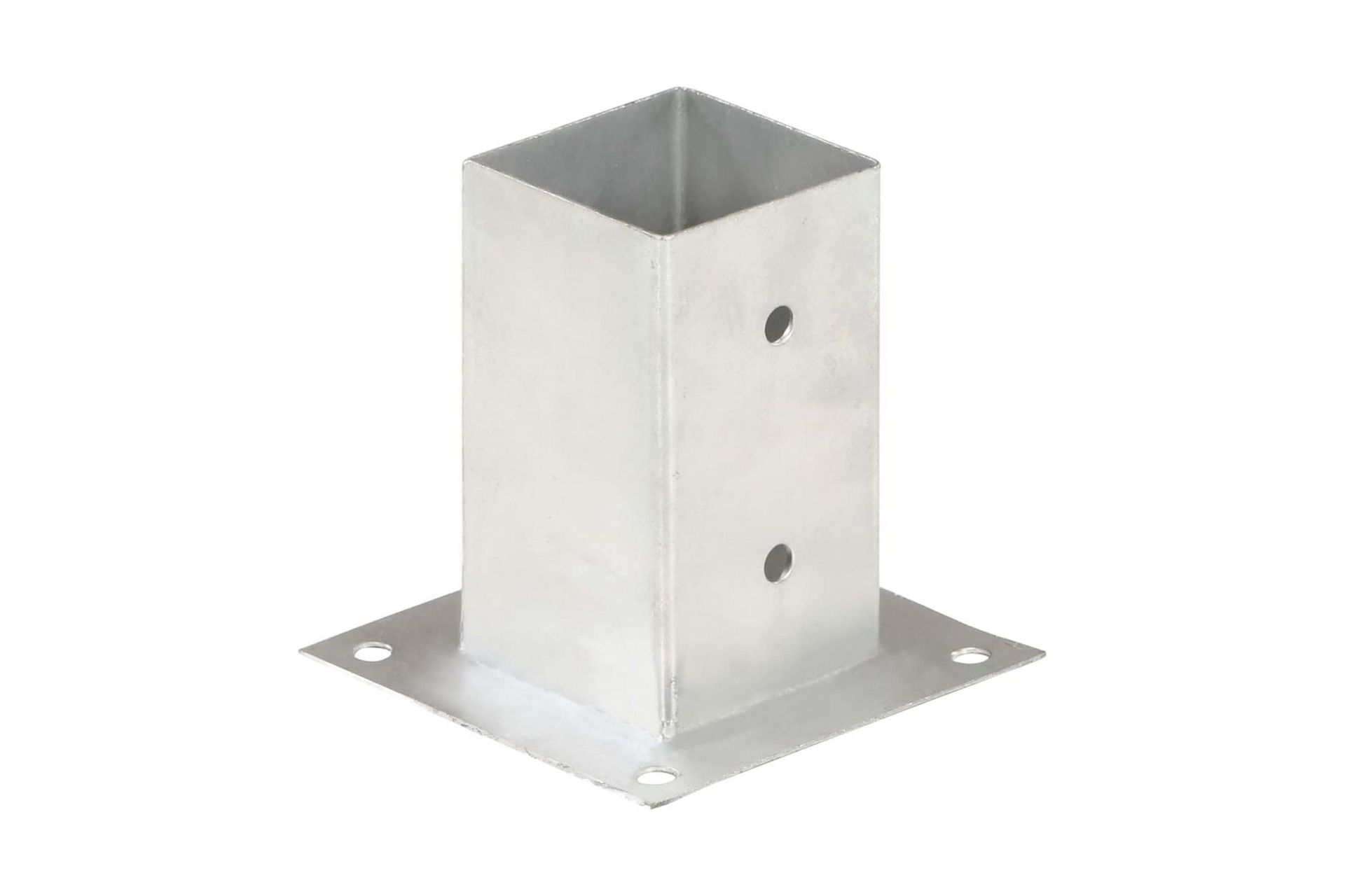 stolpefod 4 stk. 81 mm galvaniseret metal - Sølv - Hus & renovering - Indsynsbeskyttelse & indhegning - Stakit