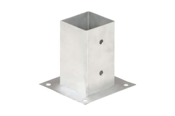 stolpefod 4 stk. 81 mm galvaniseret metal - Sølv - Hus & renovering - Indsynsbeskyttelse & indhegning - Stakit