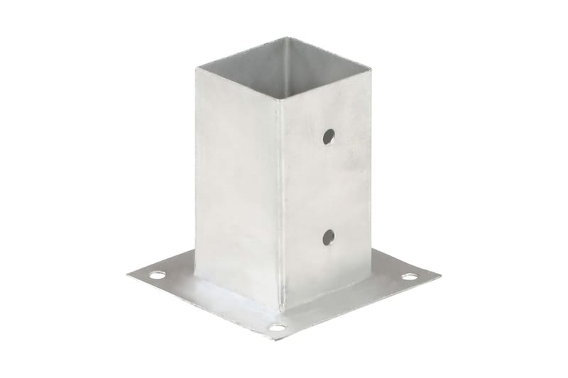 stolpefod 4 stk. 81 mm galvaniseret metal - Sølv - Hus & renovering - Indsynsbeskyttelse & indhegning - Stakit