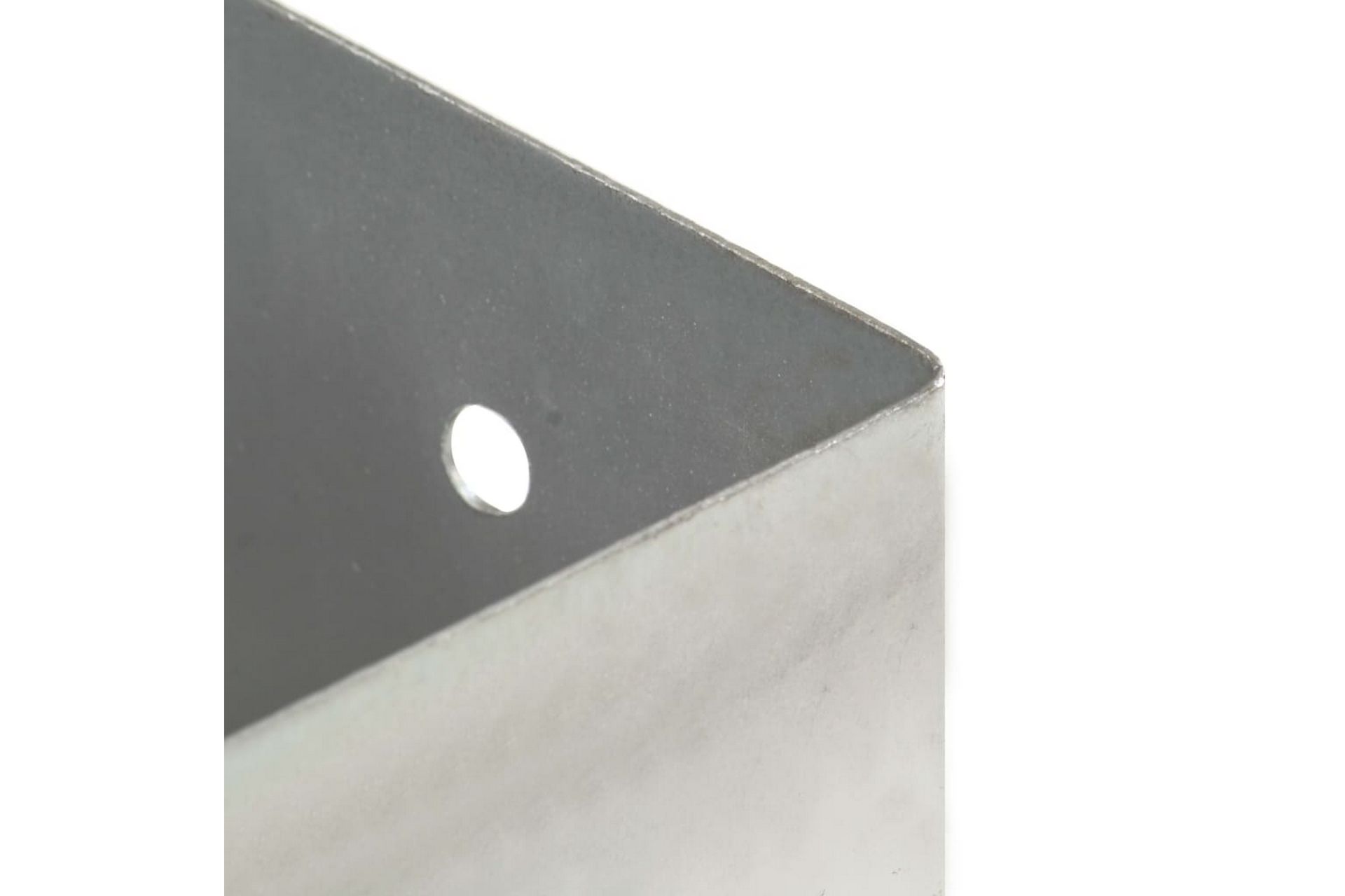 stolpefod 4 stk. 81 mm galvaniseret metal - Sølv - Hus & renovering - Indsynsbeskyttelse & indhegning - Stakit