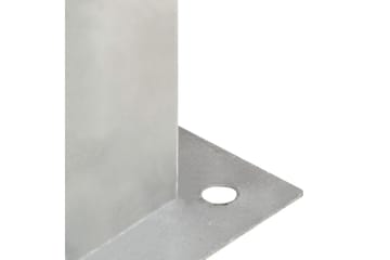 stolpefod 4 stk. 81 mm galvaniseret metal - Sølv - Hus & renovering - Indsynsbeskyttelse & indhegning - Stakit