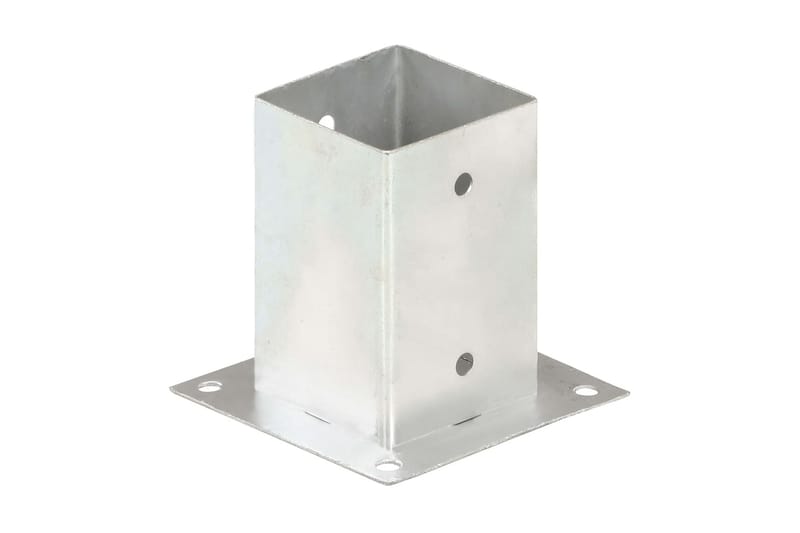 stolpefod 4 stk. 91 mm galvaniseret metal - Sølv - Hus & renovering - Indsynsbeskyttelse & indhegning - Stakit