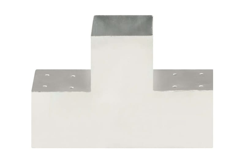 stolpebeslag T-form 101x101 mm galvaniseret metal - Sølv - Stakitstolper