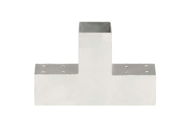 stolpebeslag T-form 71x71 mm galvaniseret metal - Sølv - Stakitstolper
