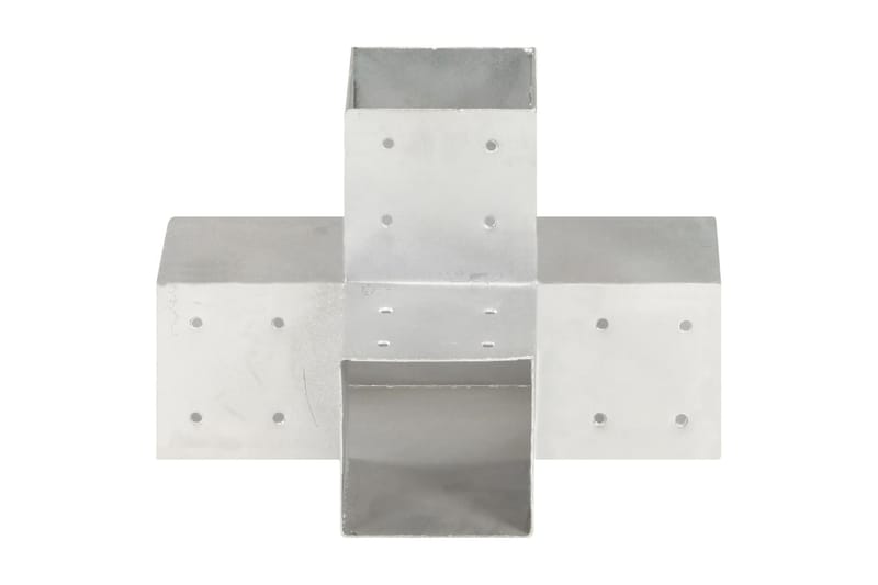 stolpebeslag X-form 101x101 mm galvaniseret metal - Sølv - Stakitstolper