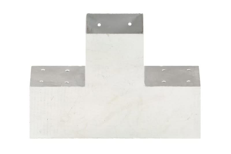 stolpebeslag X-form 101x101 mm galvaniseret metal - Sølv - Stakitstolper