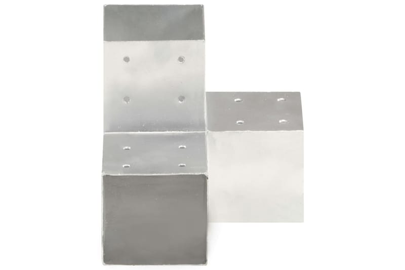 stolpebeslag Y-form 101x101 mm galvaniseret metal - Sølv - Stakitstolper