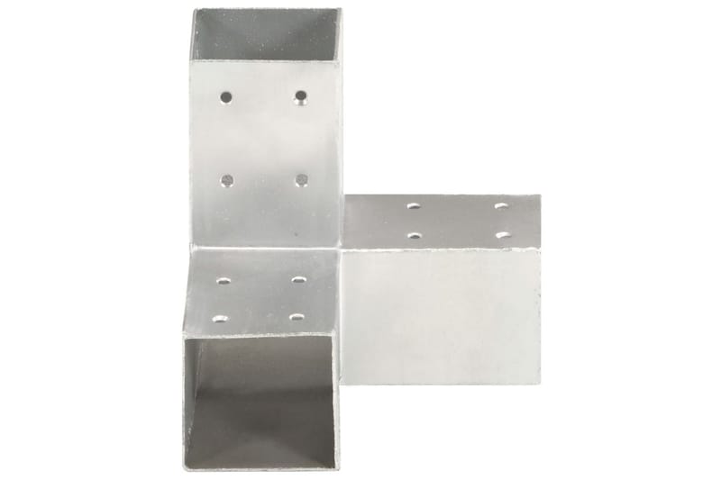 stolpebeslag Y-form 4 stk. 71x71 mm galvaniseret metal - Sølv - Stakitstolper