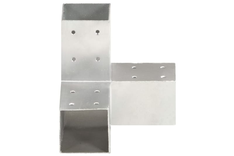 stolpebeslag Y-form 4 stk. 81x81 mm galvaniseret metal - Sølv - Stakitstolper