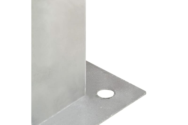 stolpefod 4 stk. 71 mm galvaniseret metal - Sølv - Stakitstolper