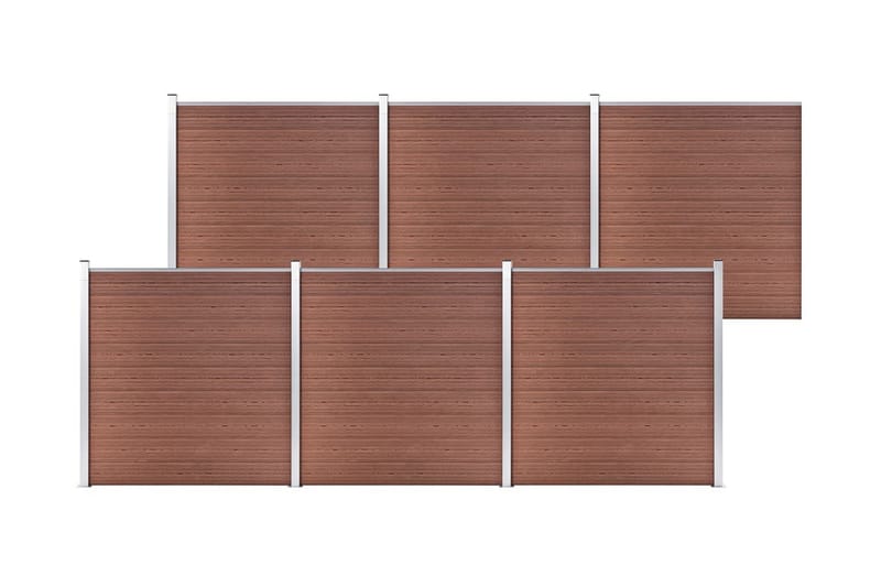 havehegn 1045 x 186 cm WPC brun - Brun - Hus & renovering - Indsynsbeskyttelse & indhegning - Stakit