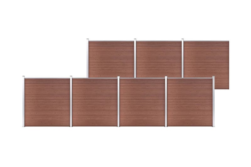 havehegn 1218 x 186 cm WPC brun - Brun - Hus & renovering - Indsynsbeskyttelse & indhegning - Stakit