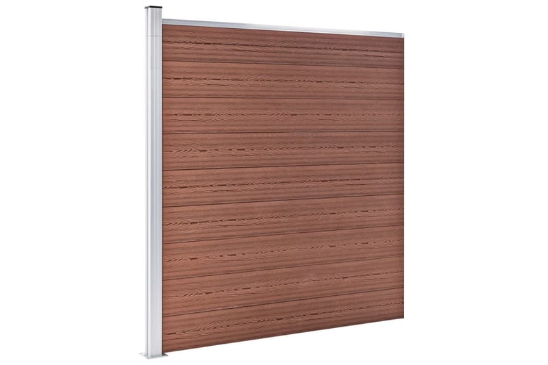 havehegn 1391 x 186 cm WPC brun - Brun - Hus & renovering - Indsynsbeskyttelse & indhegning - Stakit