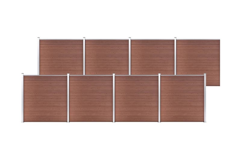 havehegn 1391 x 186 cm WPC brun - Brun - Hus & renovering - Indsynsbeskyttelse & indhegning - Stakit