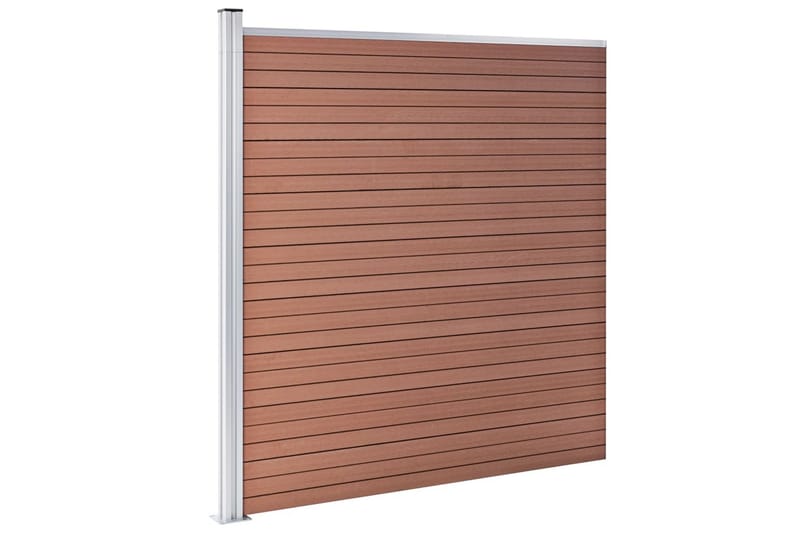 havehegn 1391 x 186 cm WPC brun - Brun - Hus & renovering - Indsynsbeskyttelse & indhegning - Stakit