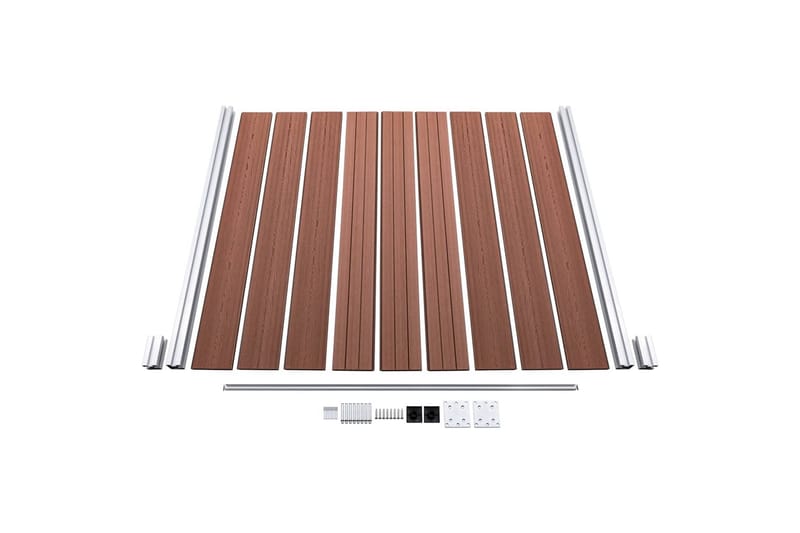 havehegn 1391 x 186 cm WPC brun - Brun - Hus & renovering - Indsynsbeskyttelse & indhegning - Stakit