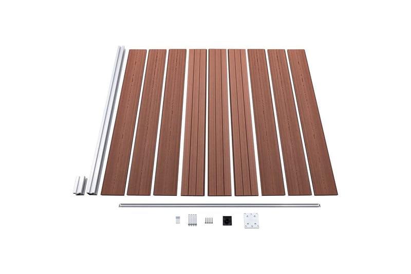 havehegn 1391 x 186 cm WPC brun - Brun - Hus & renovering - Indsynsbeskyttelse & indhegning - Stakit