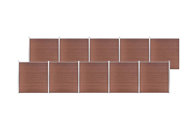 havehegn 1737 x 186 cm WPC brun - Brun - Hus & renovering - Indsynsbeskyttelse & indhegning - Stakit