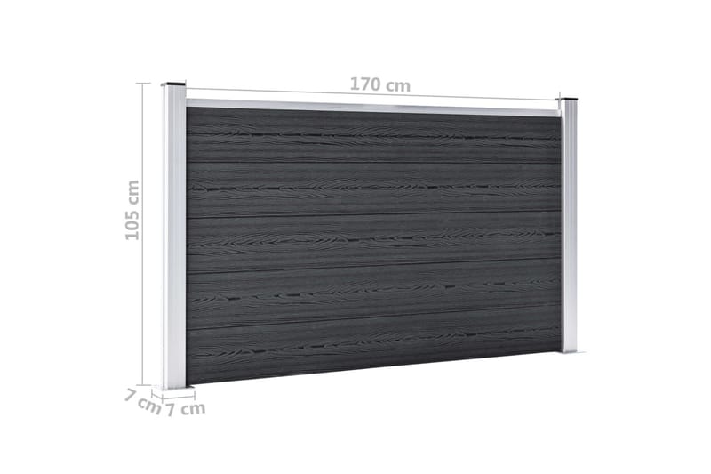 havehegn 180 x 105 cm WPC grå - Grå - Hus & renovering - Indsynsbeskyttelse & indhegning - Stakit