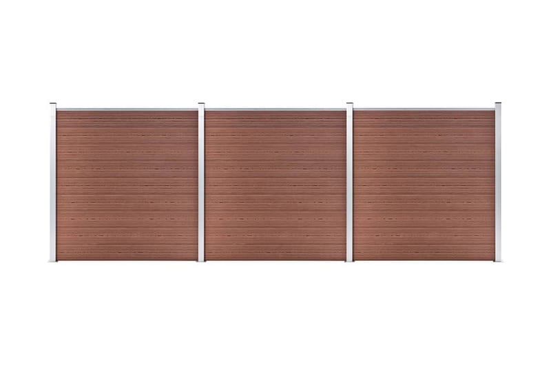 havehegn 526 x 186 cm WPC brun - Brun - Hus & renovering - Indsynsbeskyttelse & indhegning - Stakit