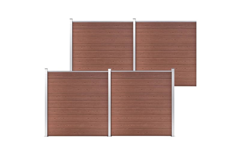 havehegn 699 x 186 cm WPC brun - Brun - Hus & renovering - Indsynsbeskyttelse & indhegning - Stakit