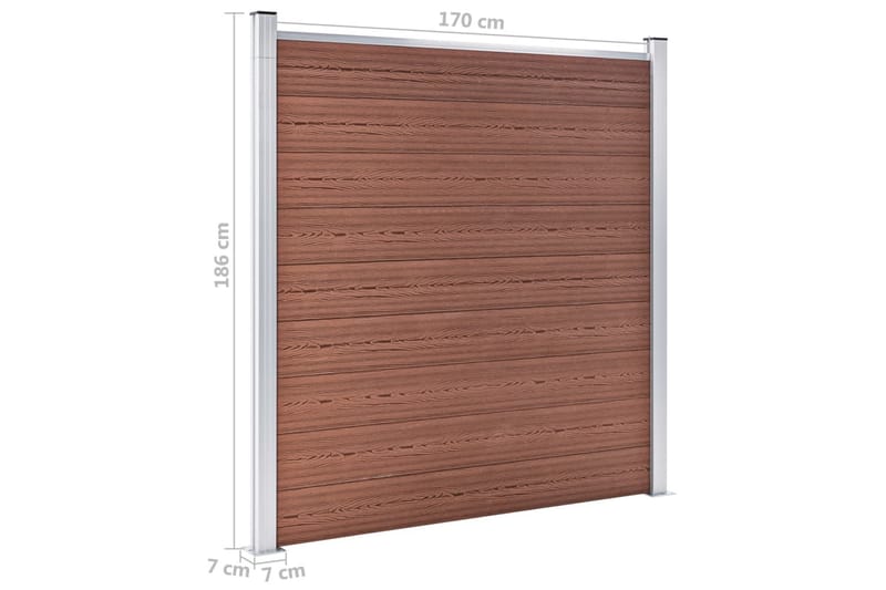 havehegn 872x186 cm WPC brun - Brun - Hus & renovering - Indsynsbeskyttelse & indhegning - Stakit