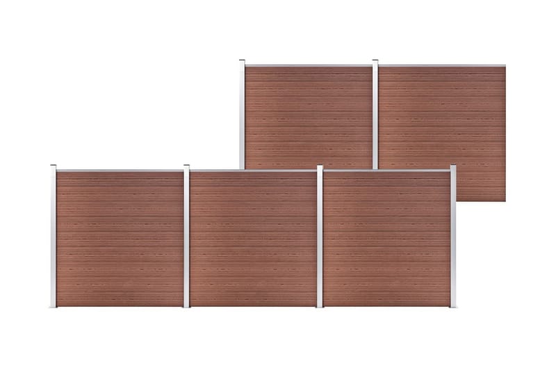 havehegn 872x186 cm WPC brun - Brun - Hus & renovering - Indsynsbeskyttelse & indhegning - Stakit