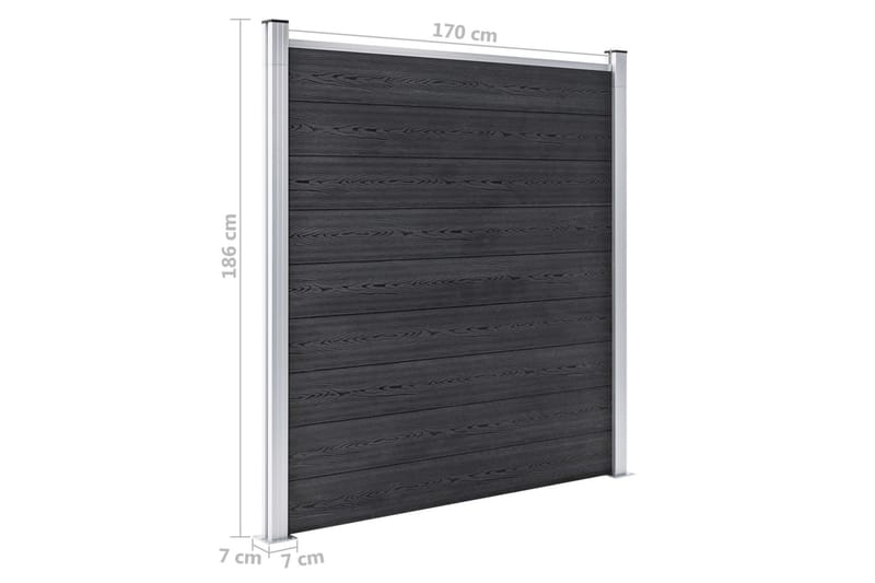 havehegn WPC 1045 x 186 cm grå - Grå - Hus & renovering - Indsynsbeskyttelse & indhegning - Stakit