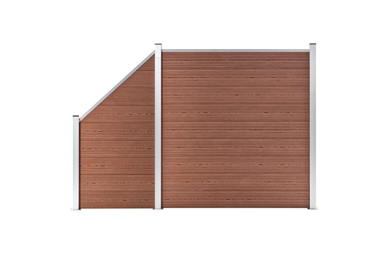 Hegnssæt 1 Firkantet + 1 Skrå 273x186 cm Wpc Brun - Brun - Hus & renovering - Indsynsbeskyttelse & indhegning - Stakit