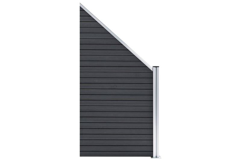 Hegnssæt 1 Firkantet + 1 Skrå 273x186 cm Wpc Grå - Grå - Hus & renovering - Indsynsbeskyttelse & indhegning - Stakit