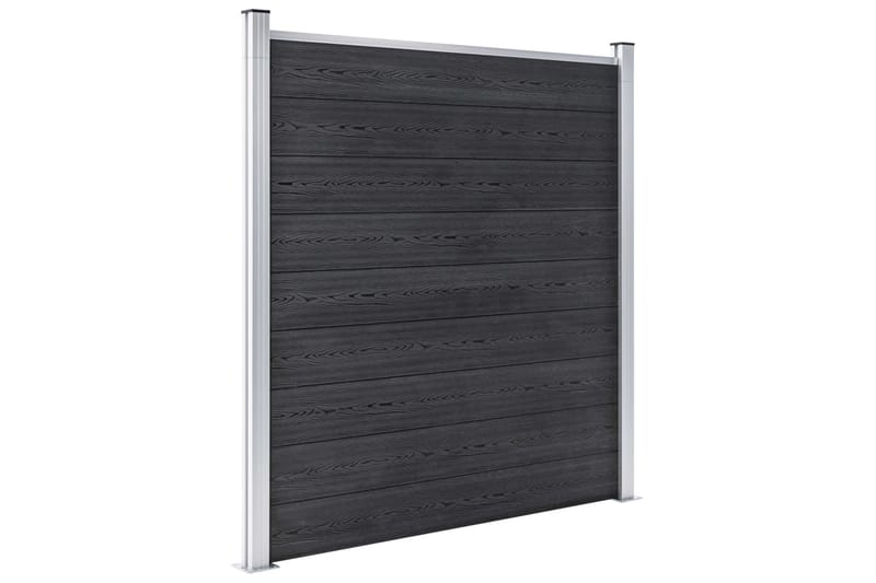 Hegnssæt 1 Firkantet + 1 Skrå 273x186 cm Wpc Grå - Grå - Hus & renovering - Indsynsbeskyttelse & indhegning - Stakit