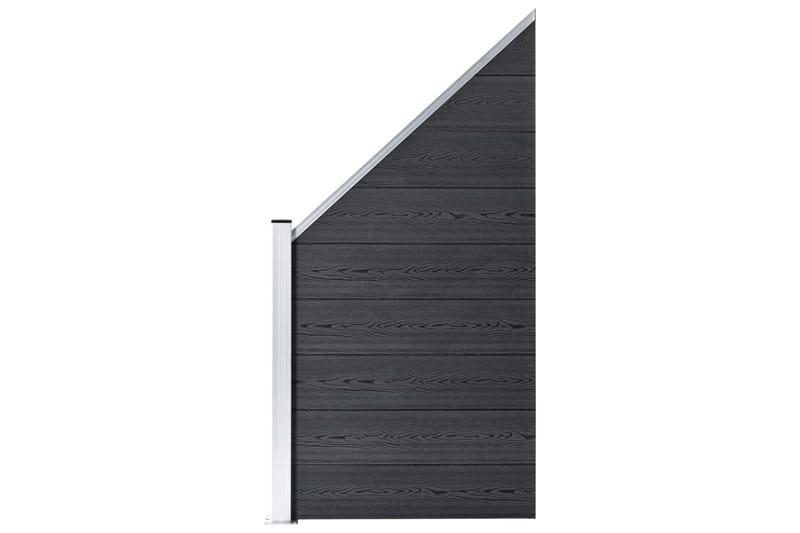 Hegnssæt 1 Firkantet + 1 Skrå 273x186 cm Wpc Grå - Grå - Hus & renovering - Indsynsbeskyttelse & indhegning - Stakit