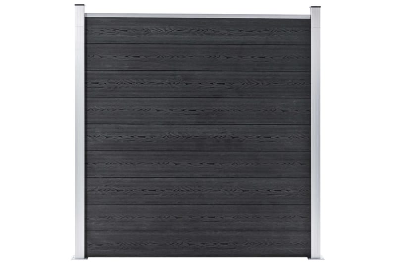 Hegnssæt 1 Firkantet + 1 Skrå 273x186 cm Wpc Grå - Grå - Hus & renovering - Indsynsbeskyttelse & indhegning - Stakit