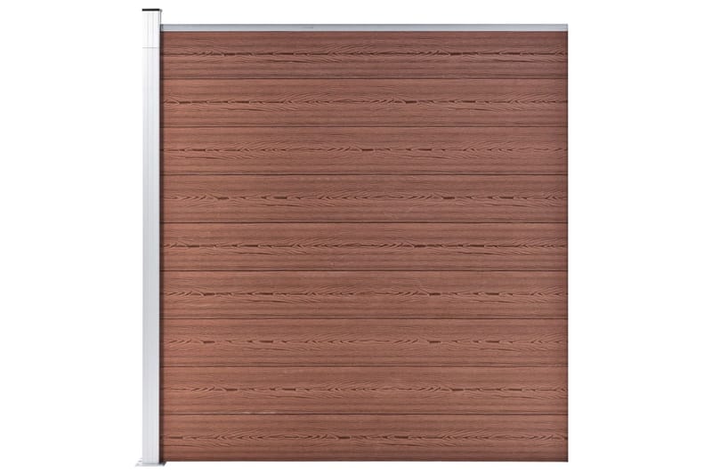 hegnssæt 2 firkantede + 1 skrå 446 x 186 WPC brun - Brun - Træstakit