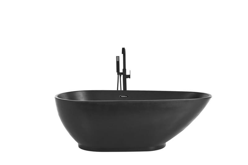 Fritstående badekar 170 x 80 cm mat sort GUIANA, Sort