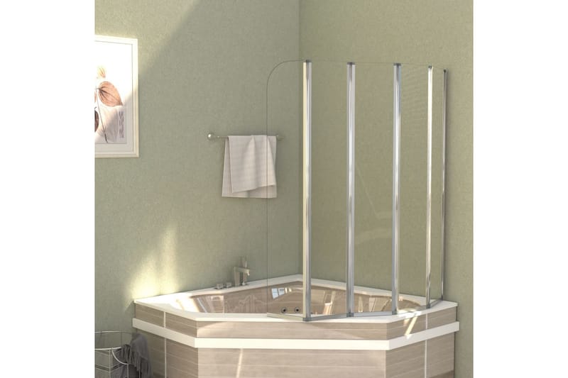 brusevæg til badekar 120x140 cm hærdet glas gennemsigtigt - Badekarsvæg