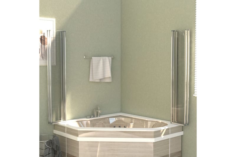 brusevæg til badekar 120x140 cm hærdet glas gennemsigtigt - Badekarsvæg