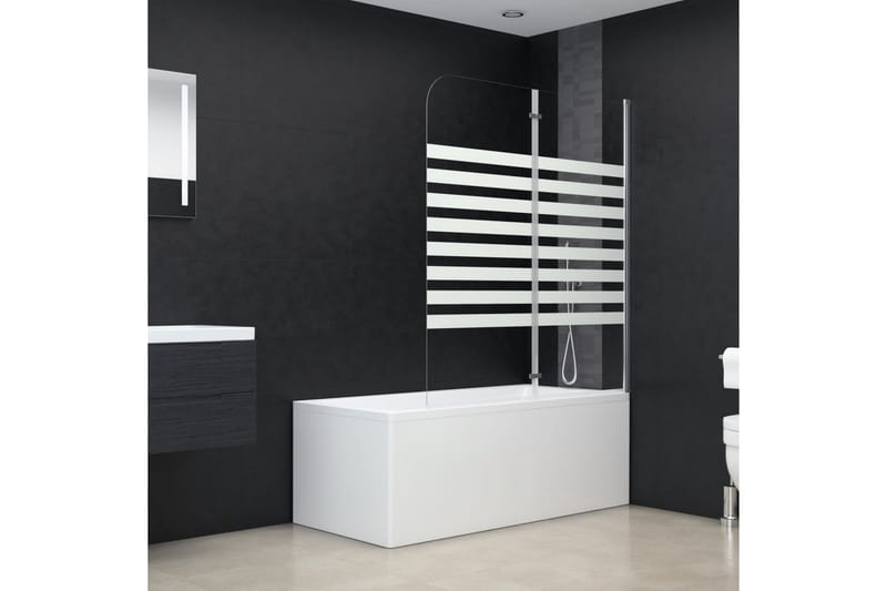 brusevæg til badekar 120x140 cm hærdet glas stribet - Hus & renovering - Køkken & bad - Badeværelse - Bruser