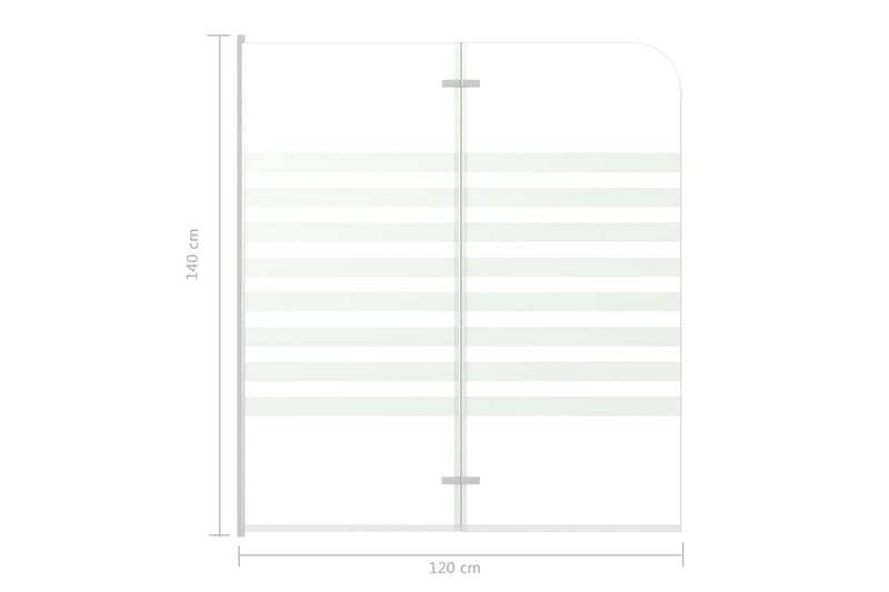 brusevæg til badekar 120x140 cm hærdet glas stribet - Hus & renovering - Køkken & bad - Badeværelse - Bruser