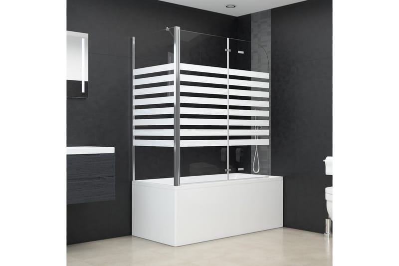 brusevæg til badekar 120x68x130 cm hærdet glas stribet - Hus & renovering - Køkken & bad - Badeværelse - Bruser