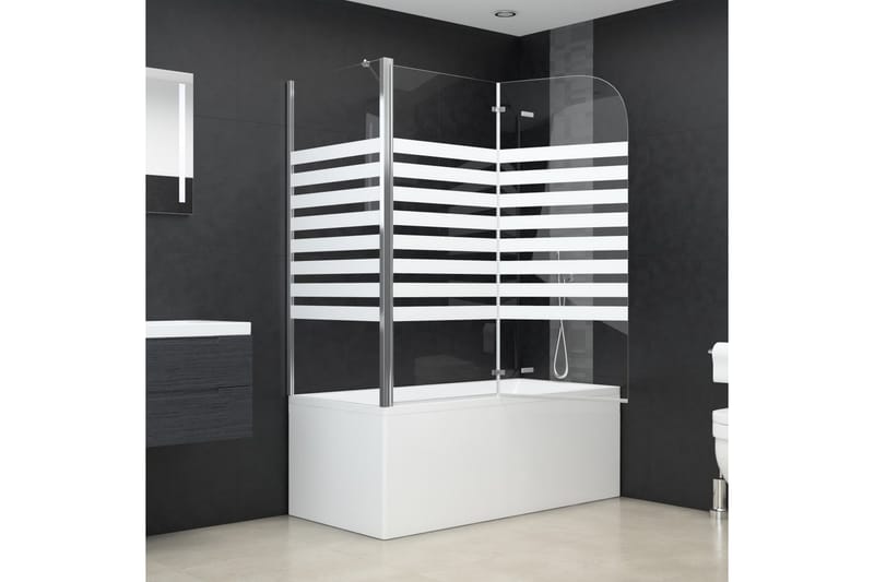 brusevæg til badekar 120x68x130 cm hærdet glas stribet - Hus & renovering - Køkken & bad - Badeværelse - Bruser