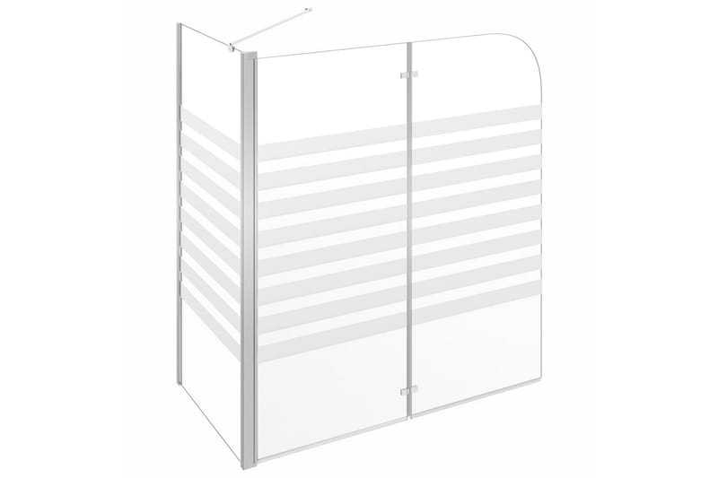 brusevæg til badekar 120x68x130 cm hærdet glas stribet - Hus & renovering - Køkken & bad - Badeværelse - Bruser