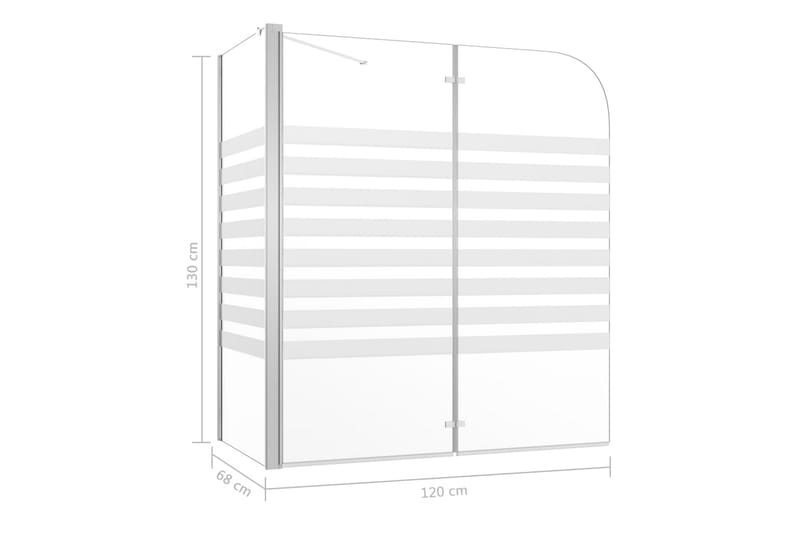 brusevæg til badekar 120x68x130 cm hærdet glas stribet - Hus & renovering - Køkken & bad - Badeværelse - Bruser