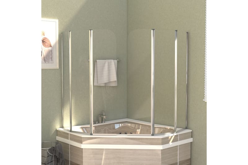 brusevægge 2 stk. 104x130 cm hærdet glas transparent - Hus & renovering - Køkken & bad - Badeværelse - Bruser
