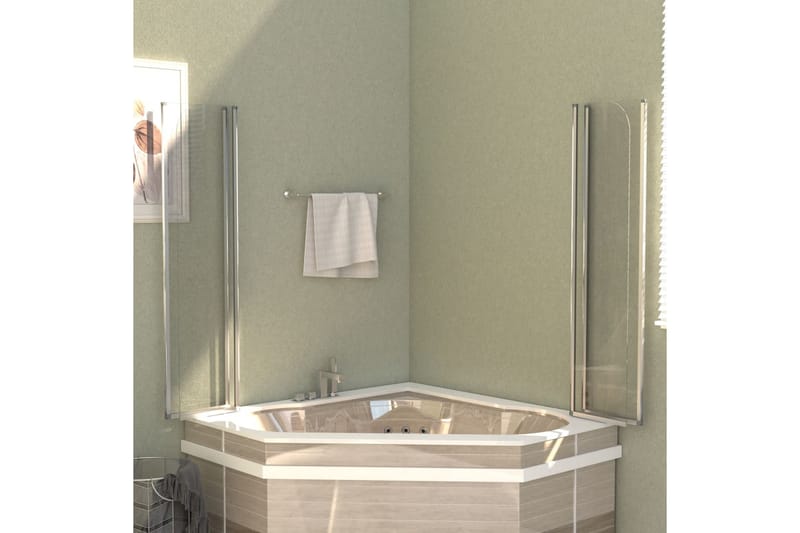 brusevægge 2 stk. 104x130 cm hærdet glas transparent - Hus & renovering - Køkken & bad - Badeværelse - Bruser