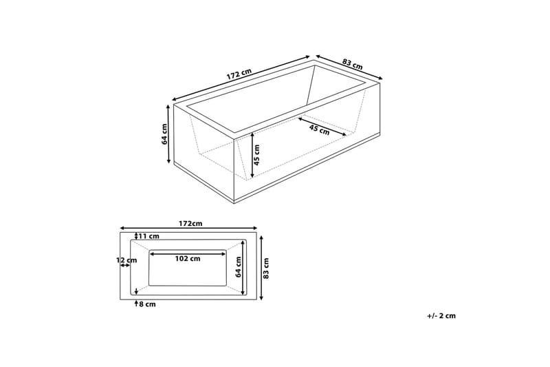 Montego Spabad 172 cm - Hvid - Hus & renovering - Køkken & bad - Badeværelse - Badekar